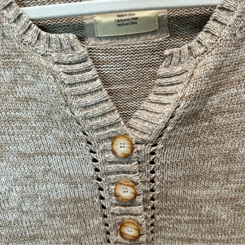 Natural Reflections Two Tone Pullover 3 Button Sweater Women’s size XL - Picture 10 of 10